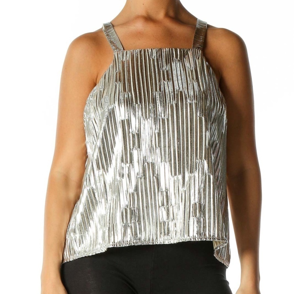 Maeve Silver Textured Chic Blouse